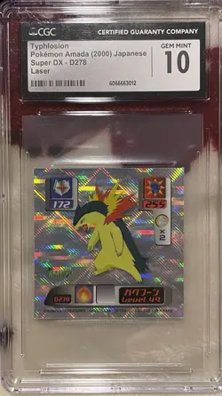 Pokemon Typhlosion Amada Super DX D278 CGC 10 Laser Holo Japanese 2000 - Image 1
