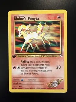 Blaine's Ponyta 1st Edition 63/132 Gym Heroes Common Pokemon - Image 1