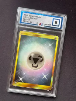2017 POKEMON SUN MOON METAL ENERGY #163 SECRET RARE HOLO Graded - Image 1