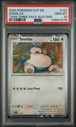 2024 POKEMON SVP EN-SV BLACK STAR PROMO #122 SNORLAX PSA 10 - Image 1