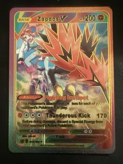 Zapdos Foil Metal Pokemon Pokemon Fan Art Collectible Card Trading - Image 1