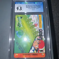 Old CGC 9.5 = 10 BULBASAUR VS SCYTHER 1999 POKEMON JPN BANDAI CARDDASS 180 - Image 1