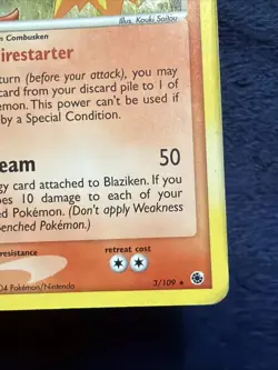 Pokemon Rare Pokemon Blaziken Holo, 3/109 - Ruby and Sapphire TCG - Image 4
