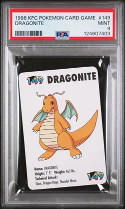 1998 KFC POKEMON CARD GAME #149 DRAGONITE PSA 9 - Image 1