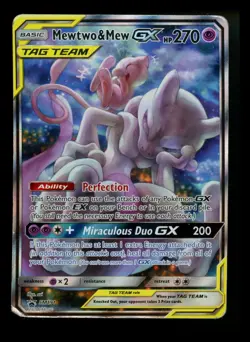#3 Mewtwo & Mew GX SM191 Black Star Promo 2019 Alt Art Holo Pokemon Card TCG - Image 1