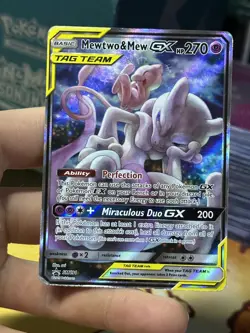 #3 Mewtwo & Mew GX SM191 Black Star Promo 2019 Alt Art Holo Pokemon Card TCG - Image 3