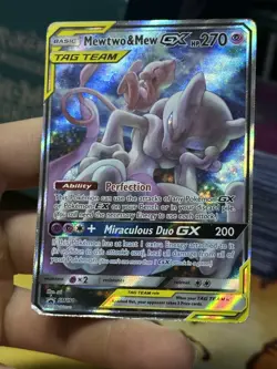#3 Mewtwo & Mew GX SM191 Black Star Promo 2019 Alt Art Holo Pokemon Card TCG - Image 4