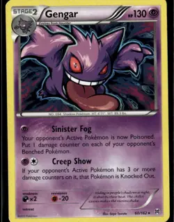 Gengar 60/162 XY BREAKthrough Rare Deck Exclusives 060/162 Psychic Pokemon Card - Image 1