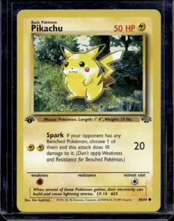 Pokemon Cards Pikachu 60/64 1st Edition Jungle Common LP - Image 1
