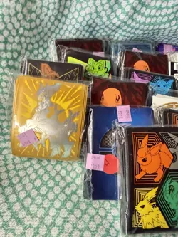 Pokemon Card Sleeves Lot Sealed Eeveelutions Mew Charizard Bundle TCG - Image 2