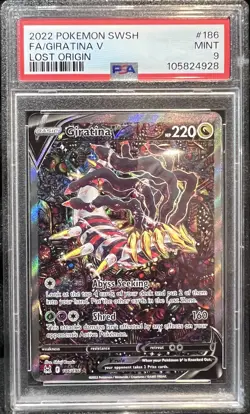 2022 POKEMON SWORD & SHIELD LOST ORIGIN #186 FULL ART/GIRATINA V PSA 9 - Image 1