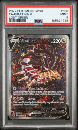 2022 POKEMON SWORD & SHIELD LOST ORIGIN #186 FULL ART/GIRATINA V PSA 9 - Image 3