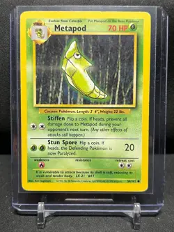 Metapod 54/102 Pokemon 1999 Unlimited Base Set MP - Image 1