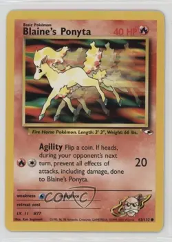 Blaine's Ponyta Pokemon Gym Heroes #63 2000 - Image 1