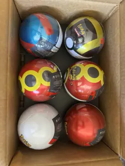 6 Pokemon TCG Poke Ball G25 Tins - 18 Booster Packs New In Box Factory Sealed - Image 1