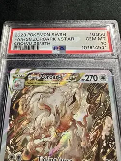 2023 POKEMON SWORD & SHIELD CROWN ZENITH FULL ART/HISUIAN ZOROARK VSTAR PSA 10 - Image 2