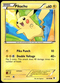 Pikachu 50/149 Common Boundaries Crossed Pokemon Moderately Played E1 - Image 1