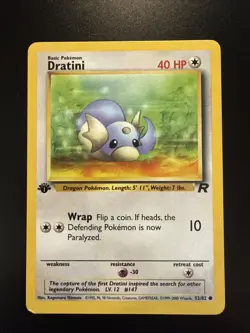 Dratini 1st Edition 53/82 Team Rocket Pokemon - Image 1