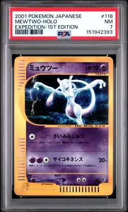MEWTWO HOLO 118/128 1ST EDITION EXPEDITION POKEMON JAPANESE PSA 7 - Image 1