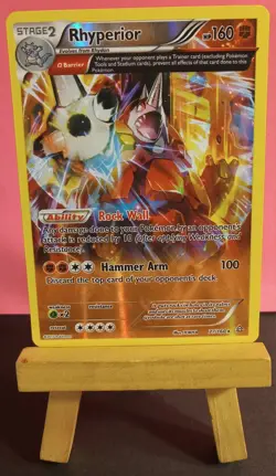 Pokemon TCG Rhyperior Omega 77/160 Primal Clash Holo Rare Reverse Holo NM-/LP+ - Image 3