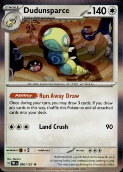 Pokemon Prismatic Evolutions Holo Rare 080/131 Dundunsparce - Image 1