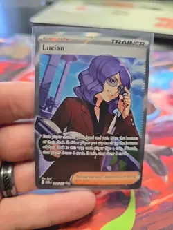 Pokemon TCG Lucian Trainer Full Art Ultra Rare Twilight Masquerade 208/167 - Image 1