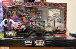 Lot (2) Pokemon Paldean Fates Great Tusk ex & Iron Treads ex Premium Collection - Image 1