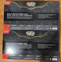 Lot (2) Pokemon Paldean Fates Great Tusk ex & Iron Treads ex Premium Collection - Image 3