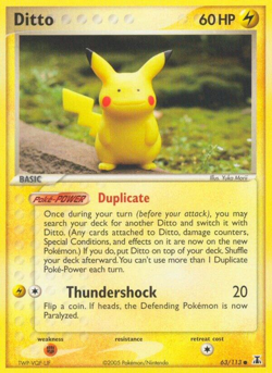 Pokemon Ditto Pikachu 63/113 Delta Species Non-Holo LP Condition - Image 1