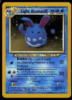 Light Azumarill 13/105 Neo Destiny Rare Holo Pokemon - Image 1