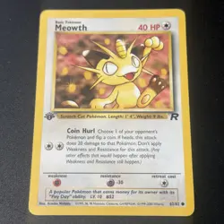 Meowth 62/82 Team Rocket-1st Edition Regular Light play Pokemon - Image 1
