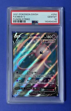 2021 Pokemon SWSH FA/Mew V Fusion Strike #250 PSA 10 GEM MT - Image 1