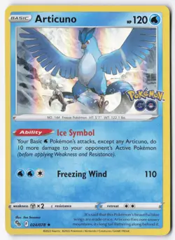 Articuno Holo Rare Pokemon GO 024/078 NM - Image 1