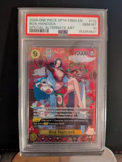 Namco Boa Hancock OP14-112 SP Alternate Art Super Rare Foil PSA 10 One Piece - Image 1