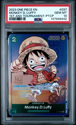 2023 ONE PIECE PROMOS #037 MONKEY D. LUFFY PSA 10 - Image 1