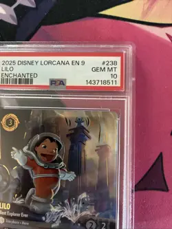 2025 DISNEY LORCANA EN 9 FABLED ENCHANTED LILO BEST EXPLORER EVER PSA 10 - Image 3