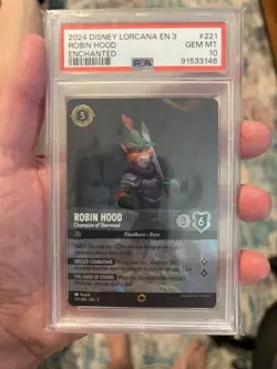 Disney Lorcana Robin Hood - Champion of Sherwood (Enchanted) 221/204 PSA 10 💎 - Image 1