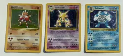 Pokemon Cards Bundle WOTC Base Set 1&2 – HOLOS Alakazam Hitmonchan Poliwrath - Image 1