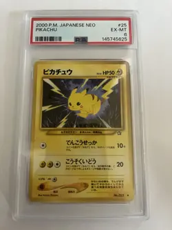 PSA 6 Pikachu 025/102 Neo Genesis Japanese Pokemon Card - Image 1
