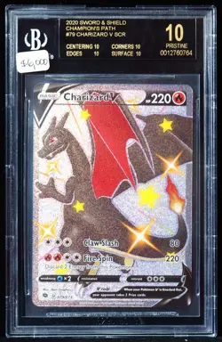 Charizard V #079/073 Champion's Path BGS 10 Black Label Pokemon Card - Image 1
