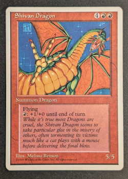 MTG Card - 1x Shivan Dragon - Fourth (4th) Edition - HP - Vintage Red Magic 1995 - Image 1