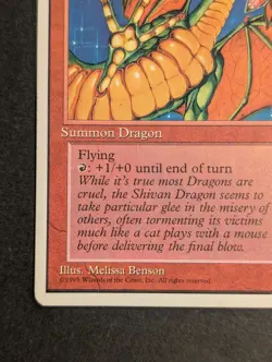 MTG Card - 1x Shivan Dragon - Fourth (4th) Edition - HP - Vintage Red Magic 1995 - Image 3