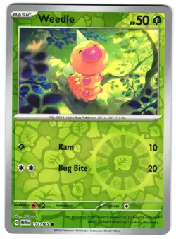 Weedle 013/165 Reverse Holo SV: Scarlet & Violet 151 Pokemon TCG - Image 1