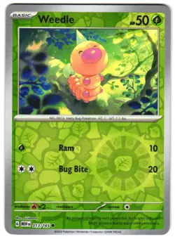 Weedle 013/165 Reverse Holo SV: Scarlet & Violet 151 Pokemon TCG - Image 1