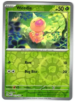 Weedle 013/165 Reverse Holo SV: Scarlet & Violet 151 Pokemon TCG - Image 1