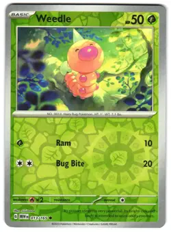 Weedle 013/165 Reverse Holo SV: Scarlet & Violet 151 Pokemon TCG - Image 1