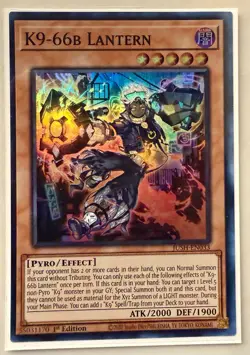 K9-66b Lantern JUSH-EN033 Justice Hunters 1st Edition Super Rare SR NM Yugioh - Image 1
