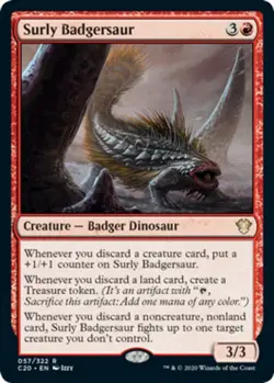 x1 Surly Badgersaur R MTG Commander 2020 M/NM, English - Image 1