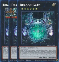 Yugioh! 3x Dragon Gate MP25-EN148 Prismatic Secret Rare 1st Ed NM - Image 1