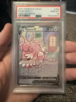 2021 POKEMON SWORD & SHIELD CHILLING REIGN #183 FULL ART/BLISSEY V PSA 10 - Image 1